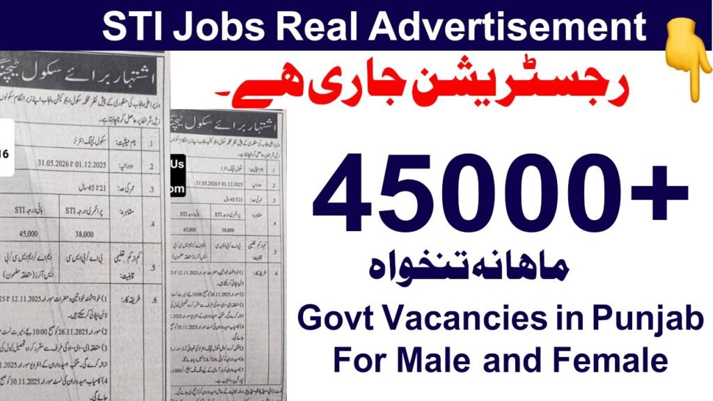 STI Jobs Open in Punjab Actual Commercial November 2025 Apply Now