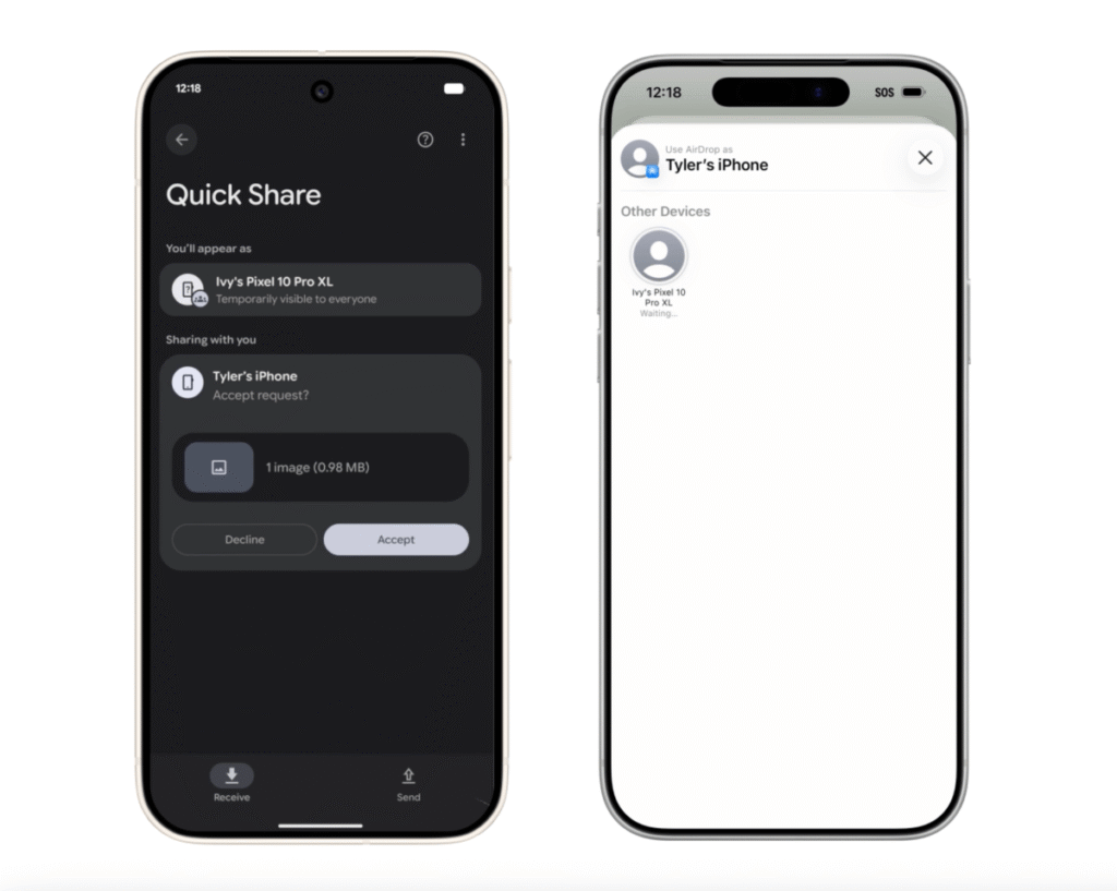 Android’s Fast Share now works with iPhone’s AirDrop, beginning with the Pixel 10 lineup