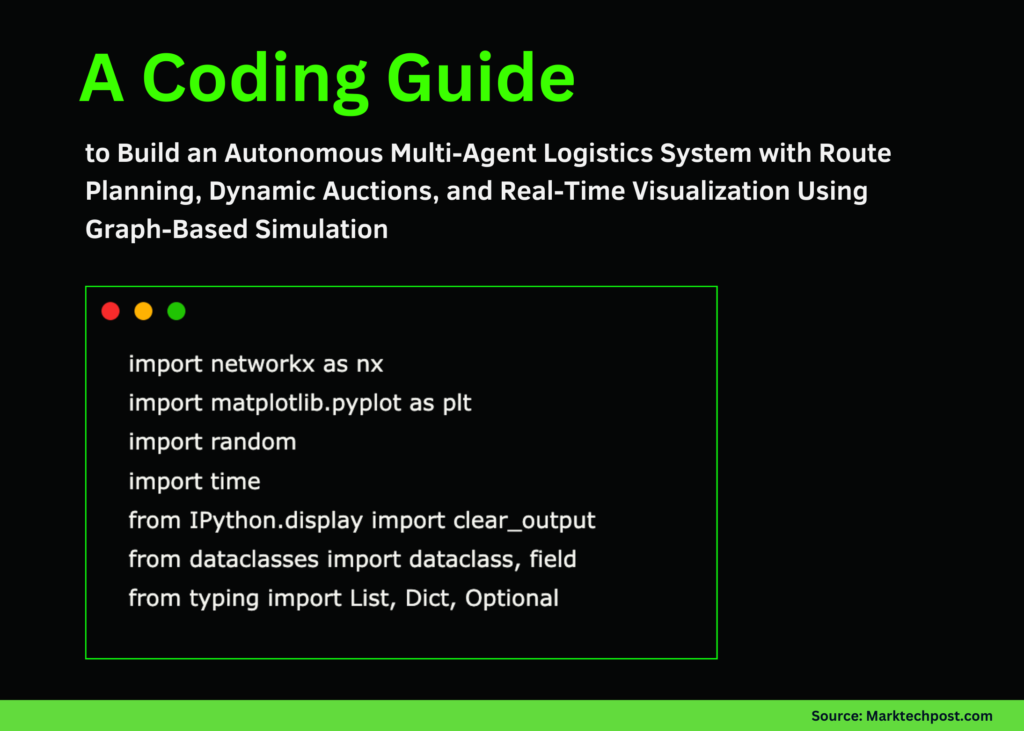 A Coding Information to Construct an Autonomous Multi-Agent Logistics System with Route Planning, Dynamic Auctions, and Actual-Time Visualization Utilizing Graph-Based mostly Simulation