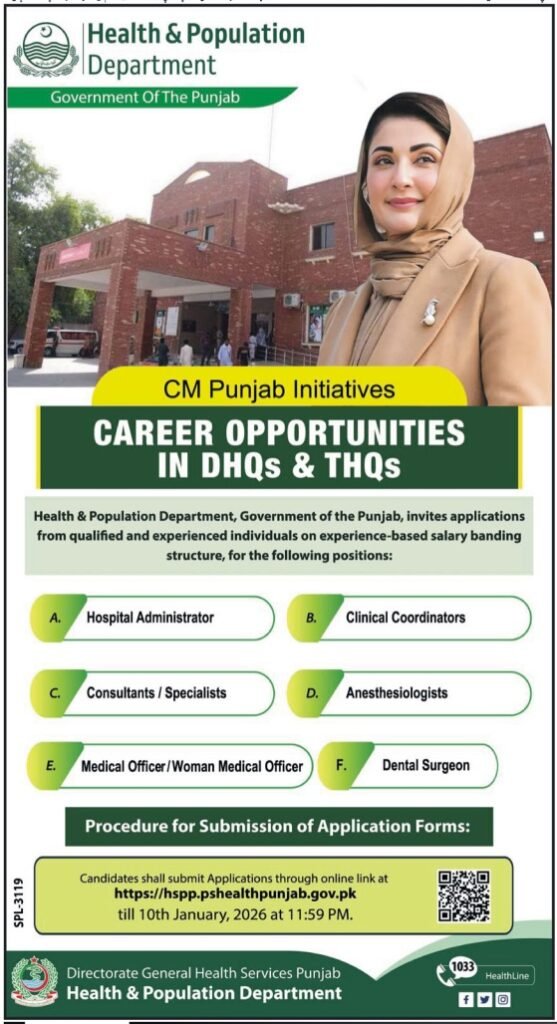 Positions Vacant at Well being & Inhabitants Division 2025 Job Commercial Pakistan