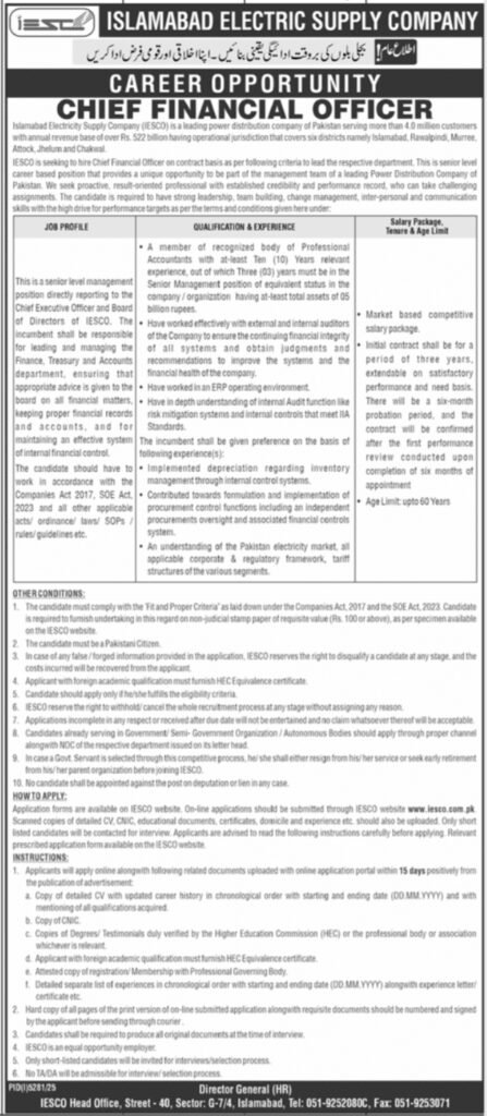 Vacant Positions at Islamabad Electrical Provide Firm 2026 2025 Job Commercial Pakistan