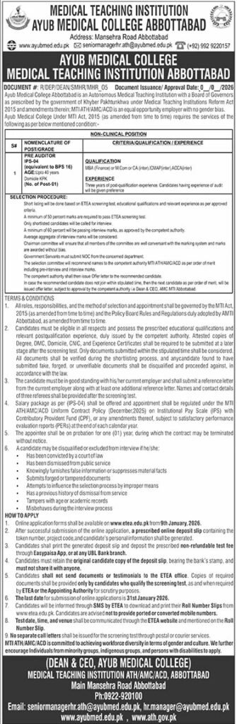 Put up Obtainable at Medical Educating Establishment MTI 2026 Job Commercial Pakistan