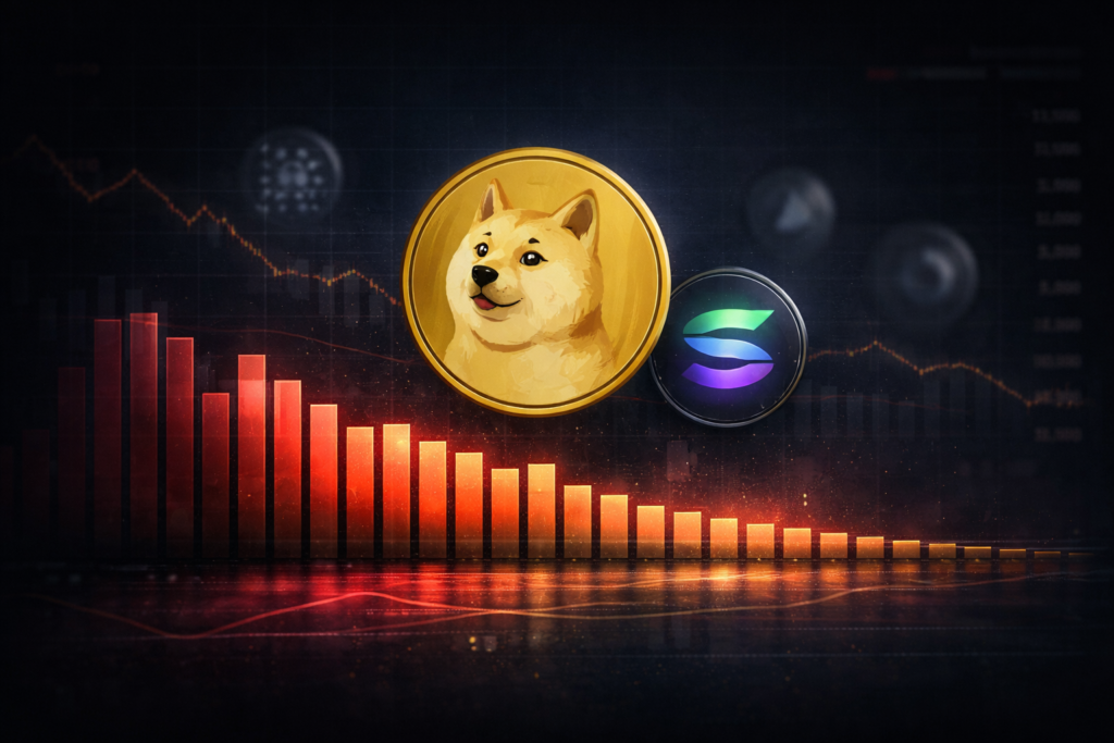 Dogecoin, Solana Finish 2025 With Half The Weekly Vol. Of 2024