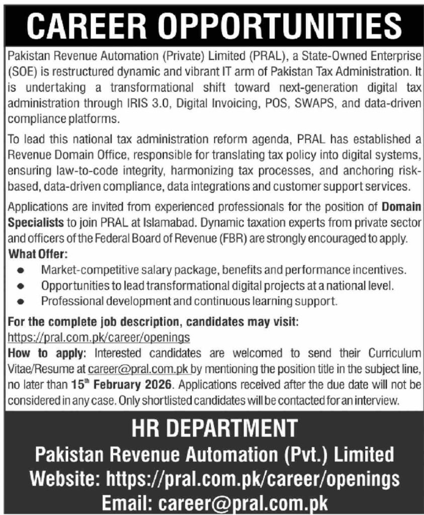 Jobs Vacant at Pakistan Income Automation PRAL 2026 Job Commercial Pakistan Jobs Vacant at Pakistan Income Automation PRAL 2026 Job Commercial Pakistan