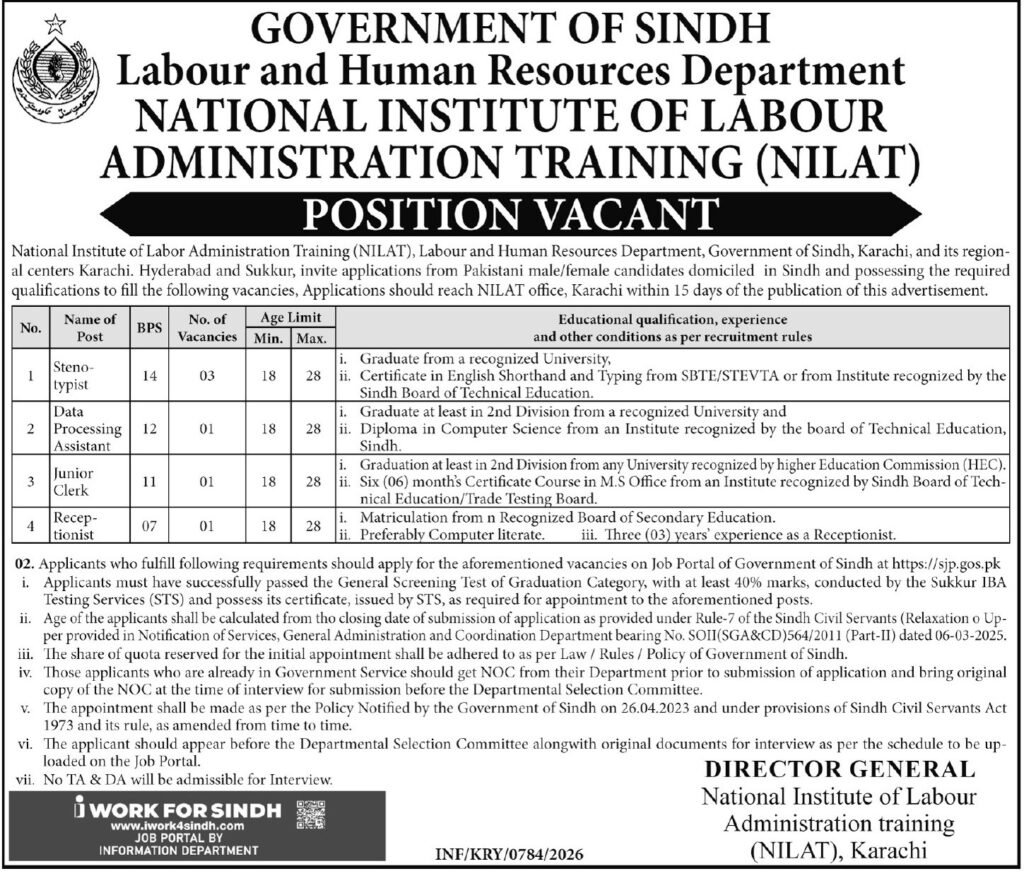 Nationwide Institute Labour Administration Coaching NILAT Jobs 2026 Job Commercial Pakistan Nationwide Institute Labour Administration Coaching NILAT Jobs 2026 Job Commercial Pakistan