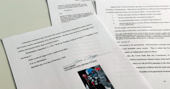 Choose orders 5-year-old Liam Conejo Ramos and his dad launched from ICE detention – Nationwide Choose orders 5-year-old Liam Conejo Ramos and his dad launched from ICE detention – Nationwide