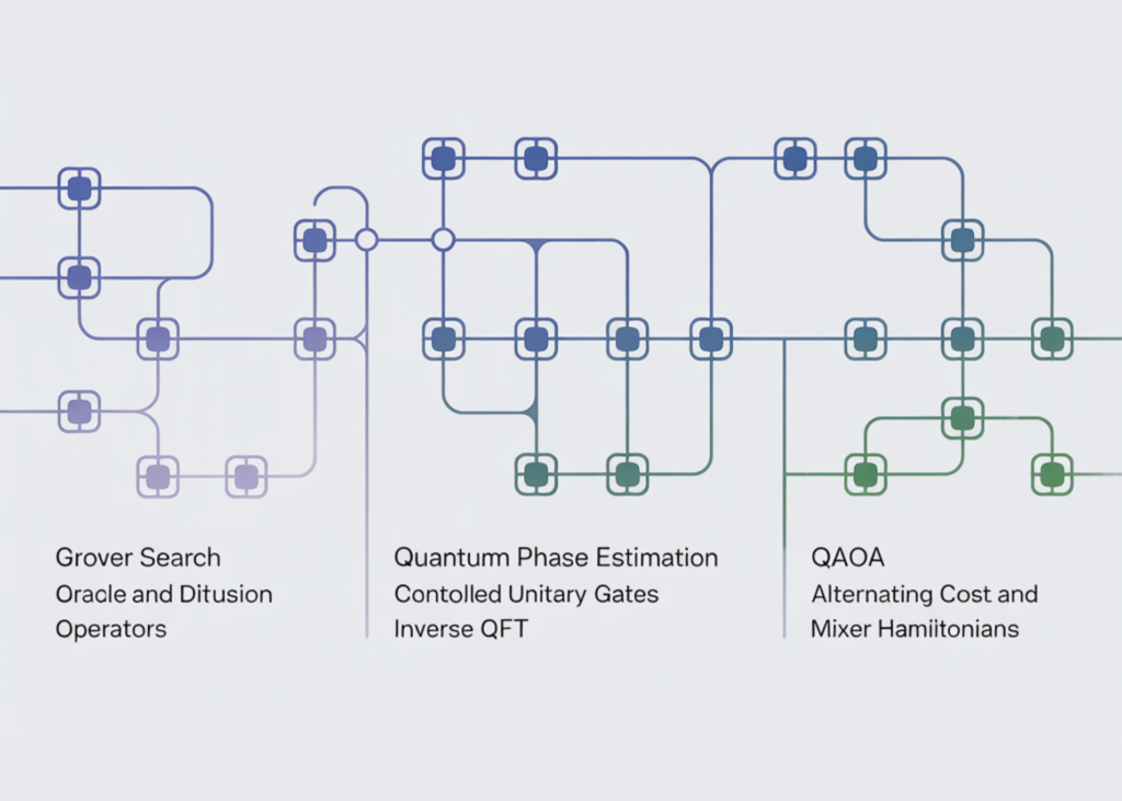 Construct Superior Quantum Algorithms Utilizing Qrisp with Grover Search, Quantum Part Estimation, and QAOA