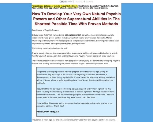 Creating Psychic Powers