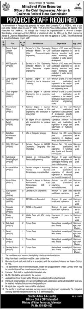 Ministry of Water Assets Islamabad Jobs 2026 2026 Job Commercial Pakistan