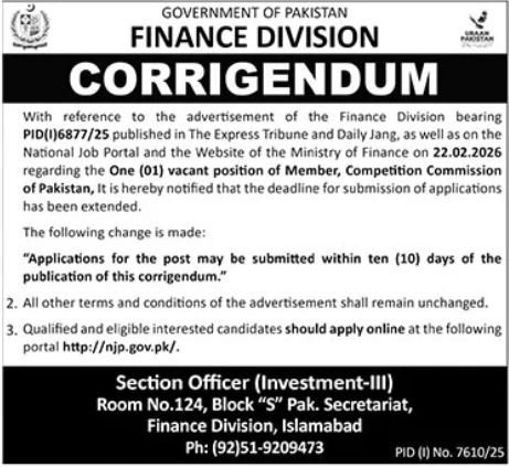 Competitors Fee of Pakistan CCP Jobs 2026 2026 Job Commercial Pakistan