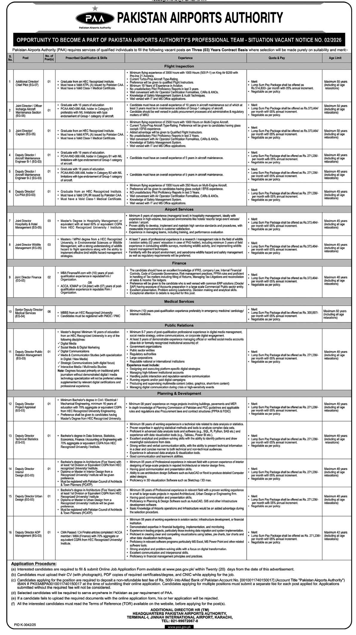 PAA Pakistan Airports Authority Karachi Jobs 2026 2026 Job Commercial Pakistan