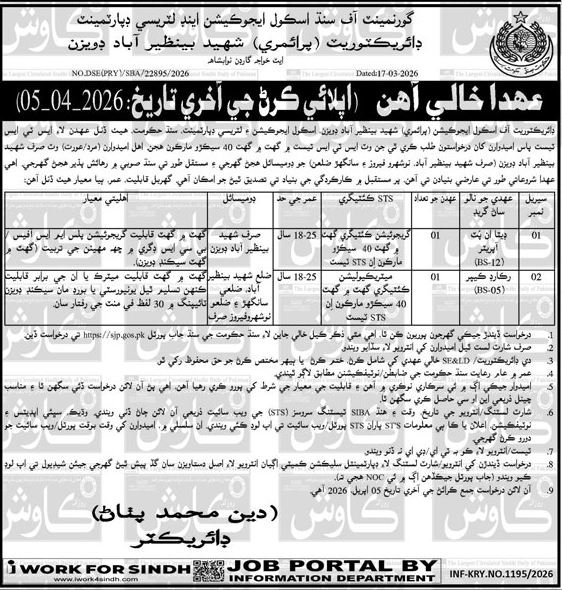 Training Division Khoja Backyard Nawabshah Jobs 2026 2026 Job Commercial Pakistan