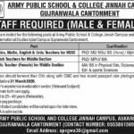 Military Public Faculty & Faculty APS&C Gujranwala Cantt Jobs 2026 Job Commercial Pakistan