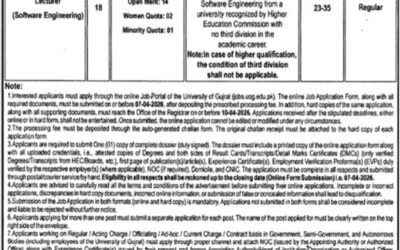 Lecturer Jobs 2026 in College of Gujrat UOG 2026 Job Commercial Pakistan