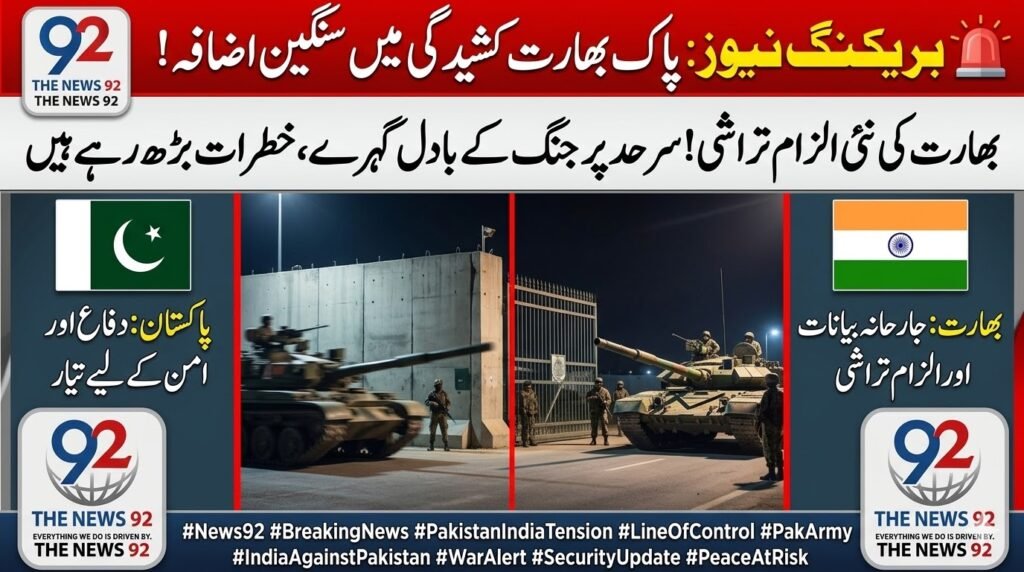 پاک بھارت کشیدگی میں سنگین اضافہ: بھارت کی الزام تراشی اور جنگ کے بڑھتے ہوئے خطرات