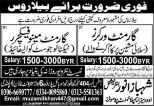 Garment Employee and Garment Producer jobs at Belarus 2026 Job Commercial Pakistan