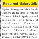 Jang Sunday Categorized Adverts 5 April 2026 for Farooqi Faculty 2026 Job Commercial Pakistan