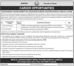 New Wapda Jobs in Lahore April 2026 Commercial
