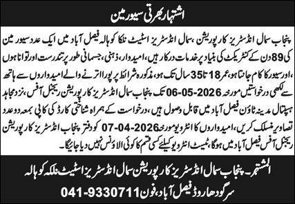 Punjab Small Industries Company Jobs in Faisalabad Might 2026 Commercial